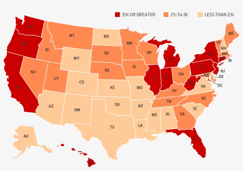 Gas Tax By State 2018, transparent png download