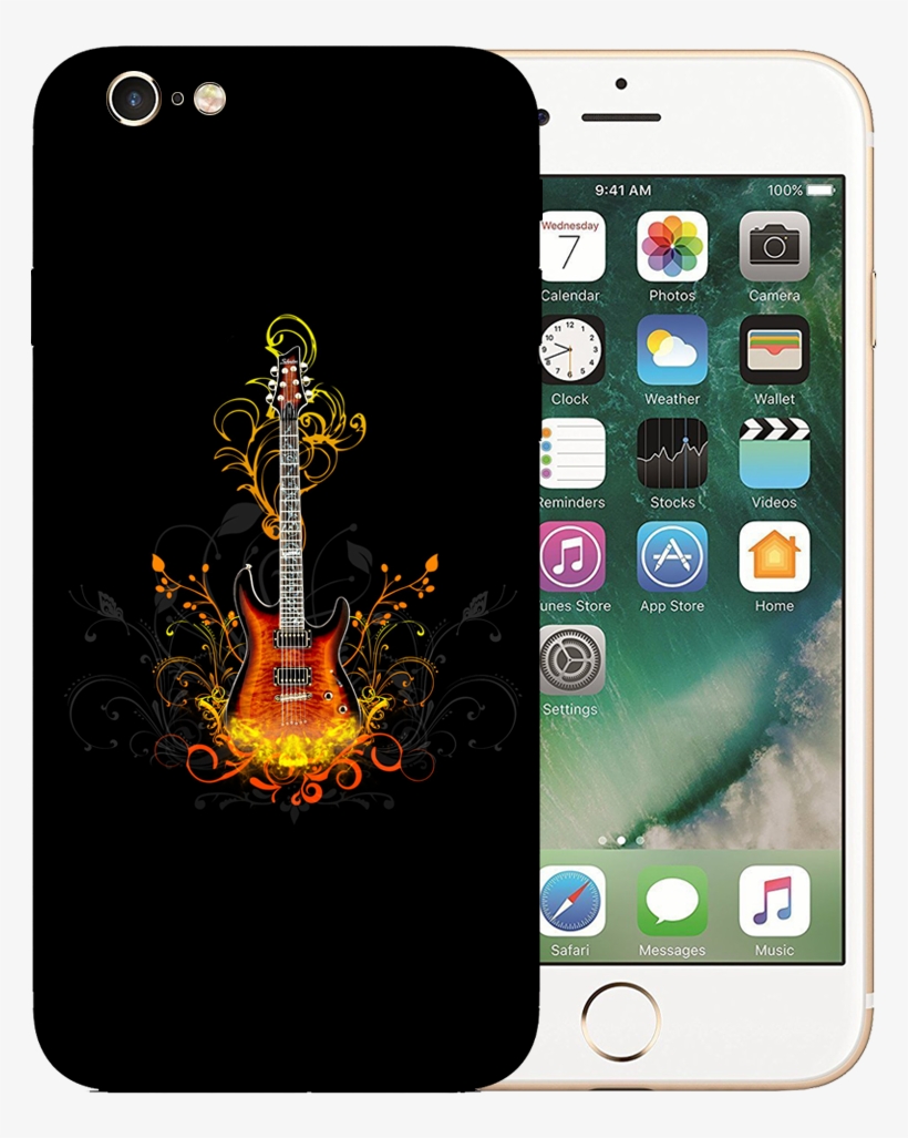Golden Guitar Printed Case Cover For Iphone 6 By Mobiflip - Apple Iphone 7, transparent png download