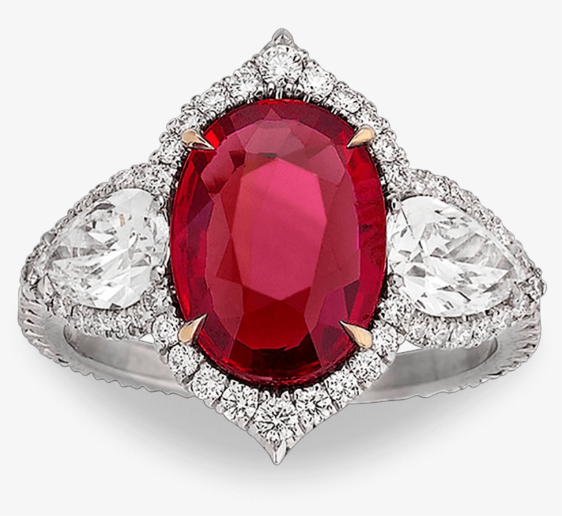 Estate Jewelry, Colored Gemstones, Ruby And Diamond - Ring, transparent png download