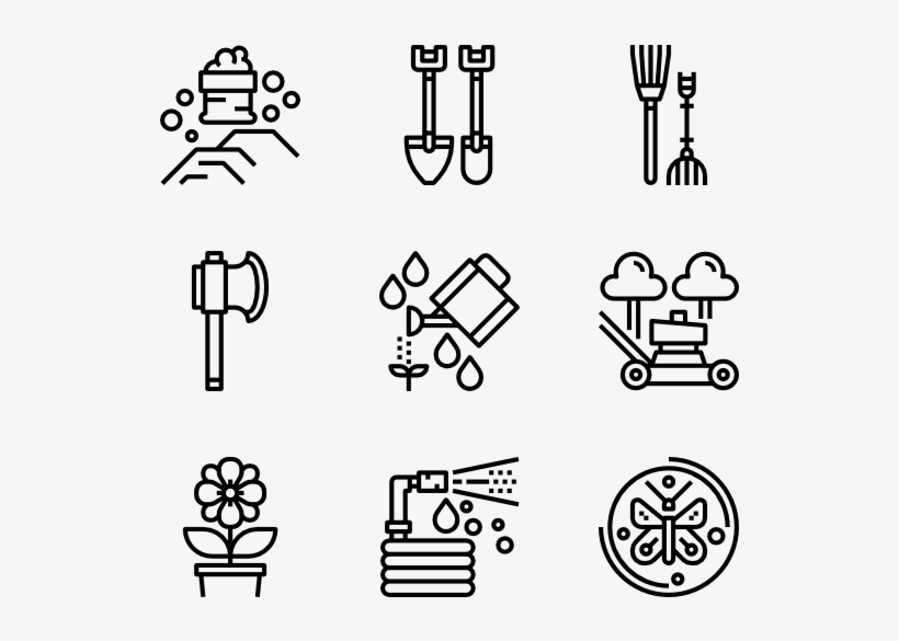 Banner Stock Farm Icons Free Garden Tools Pictograms - Design Icon, transparent png download