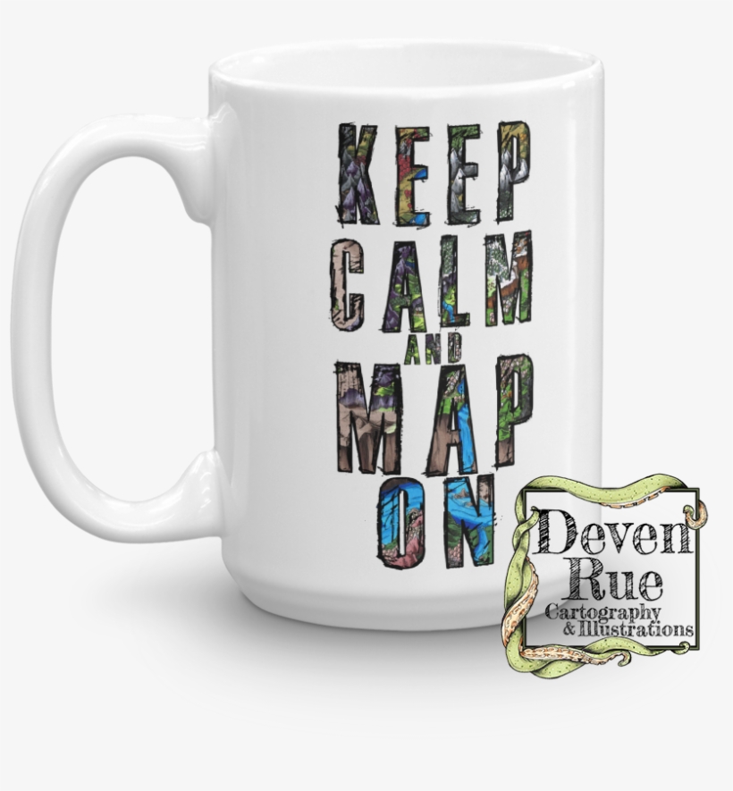 Keep Calm And Map On Colored Map Mug - Coffee Cup, transparent png download