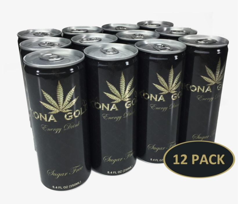 Kona Gold Sugar Free Energy Drinks - Caffeinated Drink, transparent png download