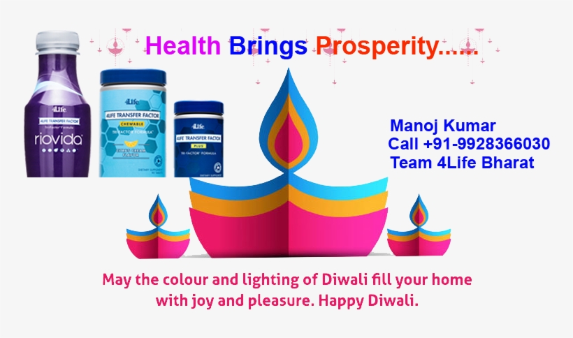 Health Brings Prosperity And 4life Brings Health - Happy Diwali Business Greetings, transparent png download