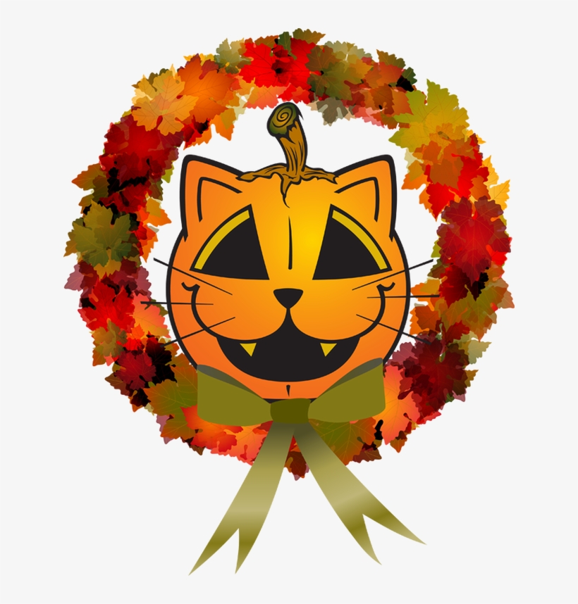 Jack O'lantern Wreath - Illustration, transparent png download