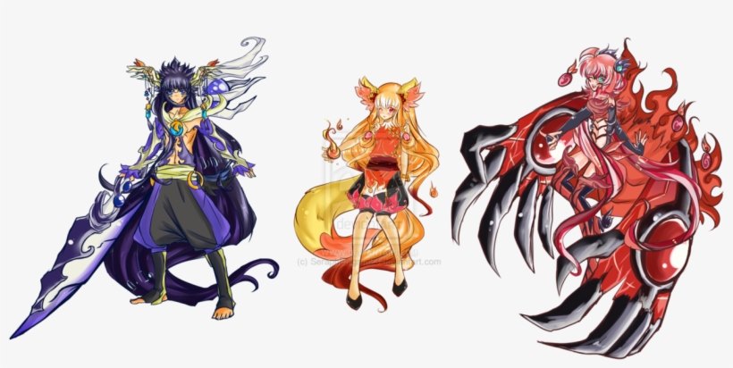 {from Left To Right} Xerneas, Fennekin, Yveltal - Xerneas And Yveltal Gijinka, transparent png download