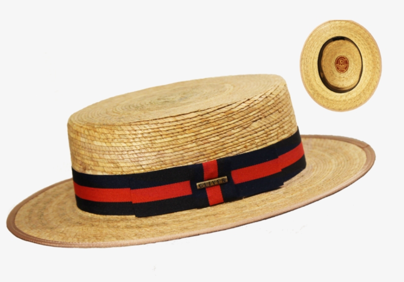 Sombrero Canotier Palma Natural Azul - Sombrero Canotier Hombre, transparent png download