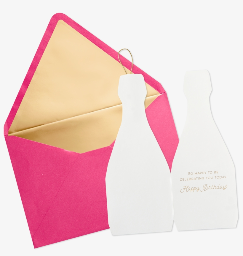 Champagne Bottle Piñata Birthday Card - Construction Paper, transparent png download