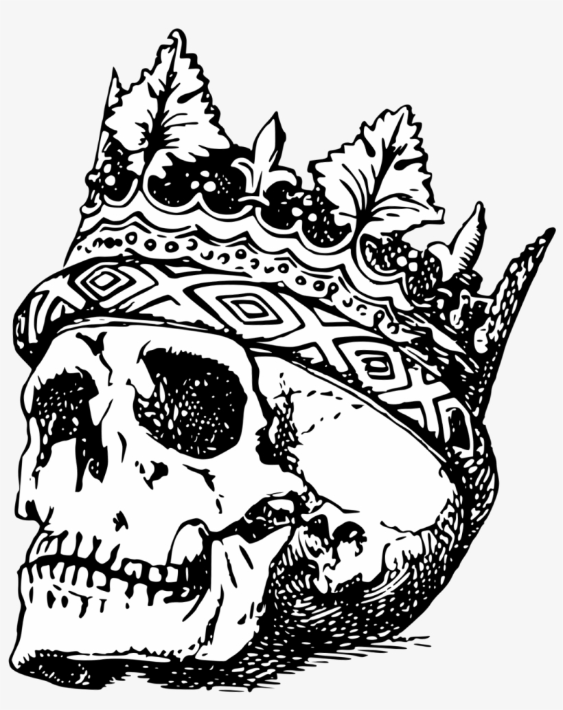 Mage Hand Press Skull Wearing Crown PNG Image Transparent PNG Free
