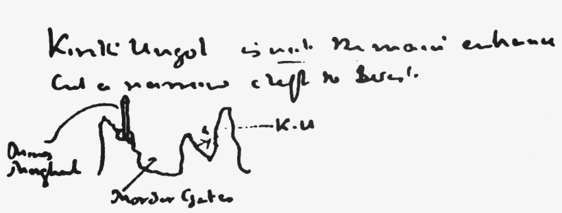 Sketch Of The Entrance To Mordor - Tolkien Cirith Ungol Sketch, transparent png download