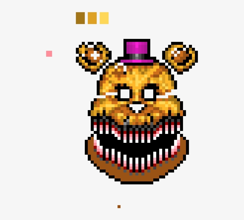 Nightmare Golden Freddy - Fredbear Pixel Art, transparent png download