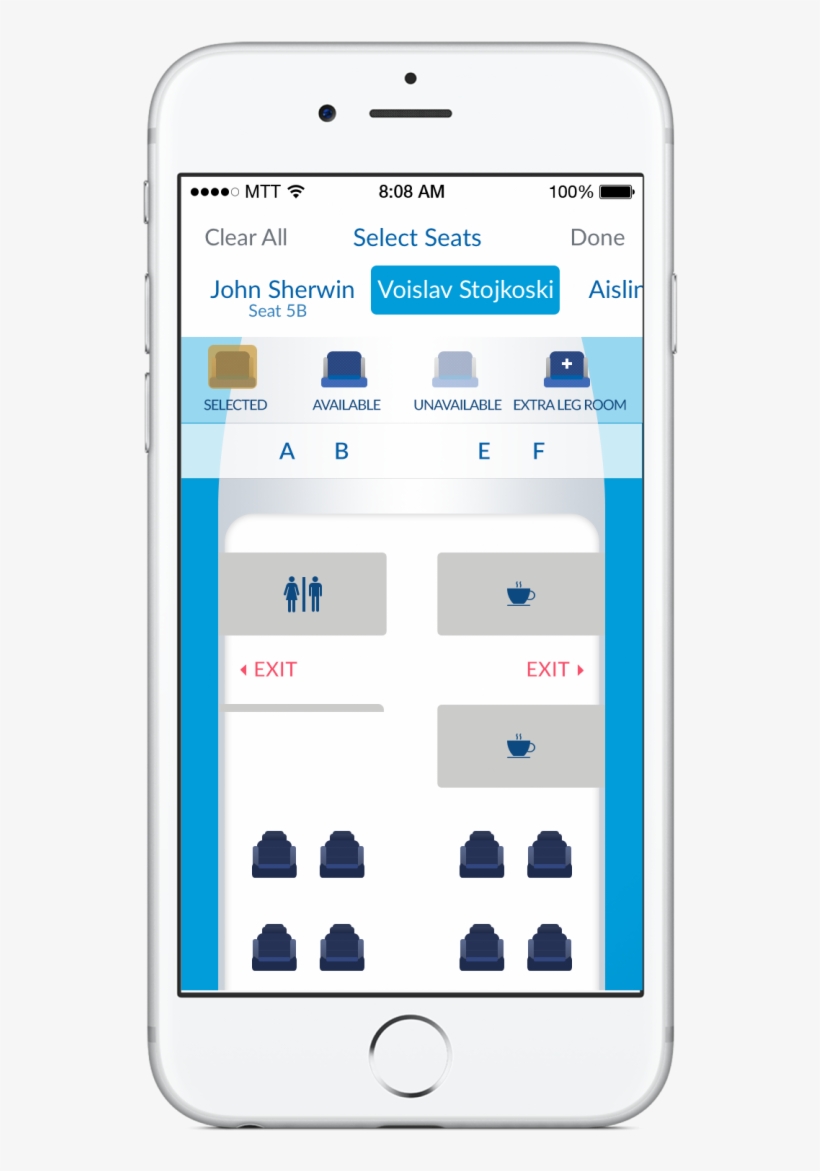 Copa Airlines Launches Sophisticated New Apps With - Seat Map Mobile App Airline, transparent png download