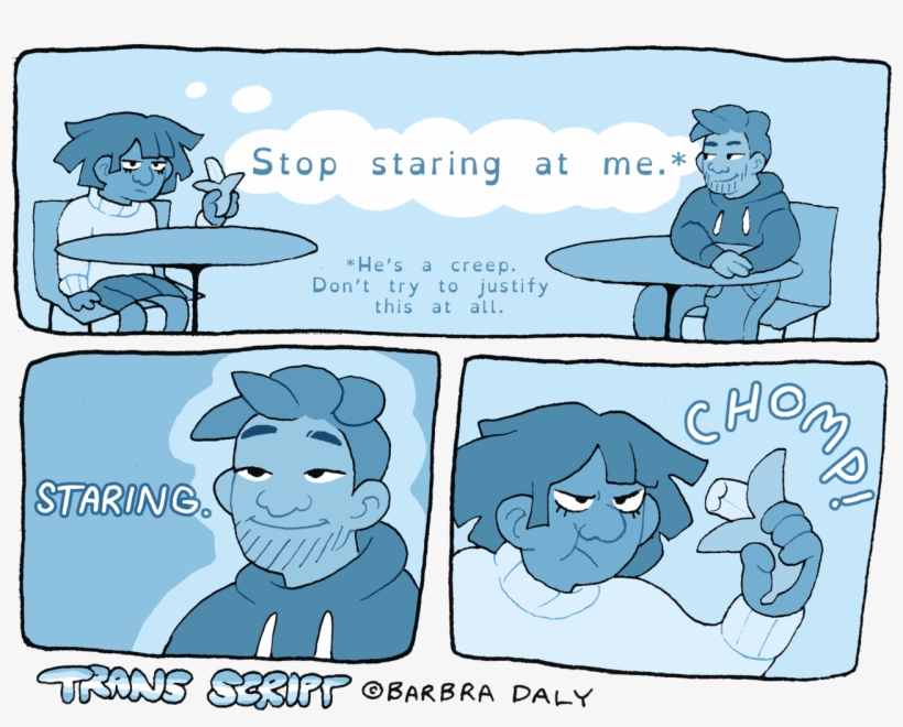 Men Trans Feminist Comic Creepy The Trans Script Barbra - Cartoon, transparent png download