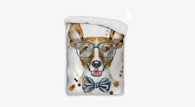 Watercolor Portrait Of Jack Russell Terrier With Bow-tie - Jack Russell Terrier, transparent png download