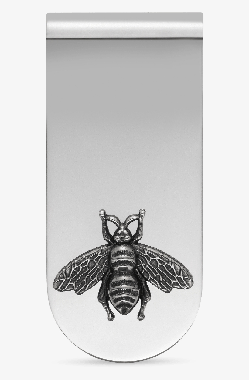 Sterling Silver Bee Motif Money Ybf U - Gucci Bee Money Clip, Silver, Men's, transparent png download