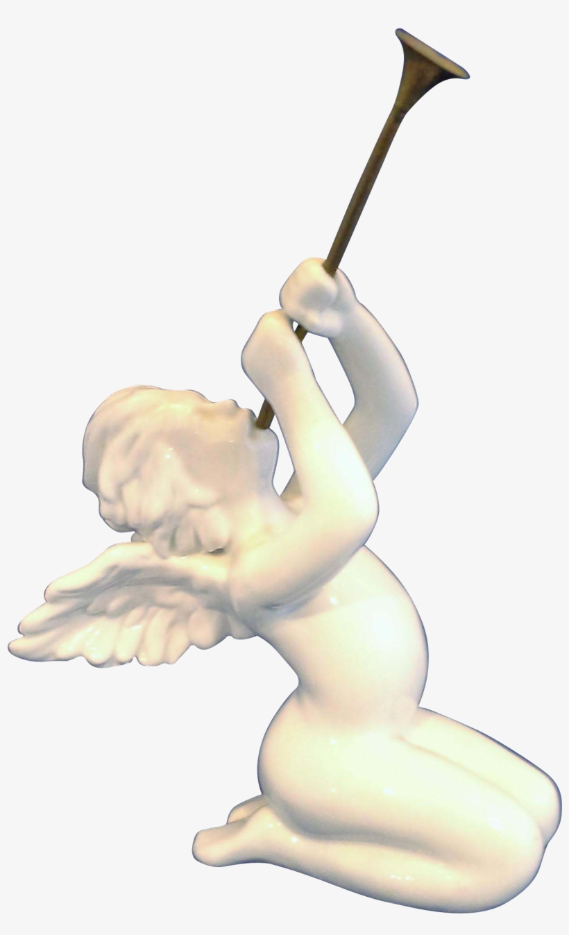 Angel With Trumpet Png Clipart Black And White Library - Cartoon, transparent png download