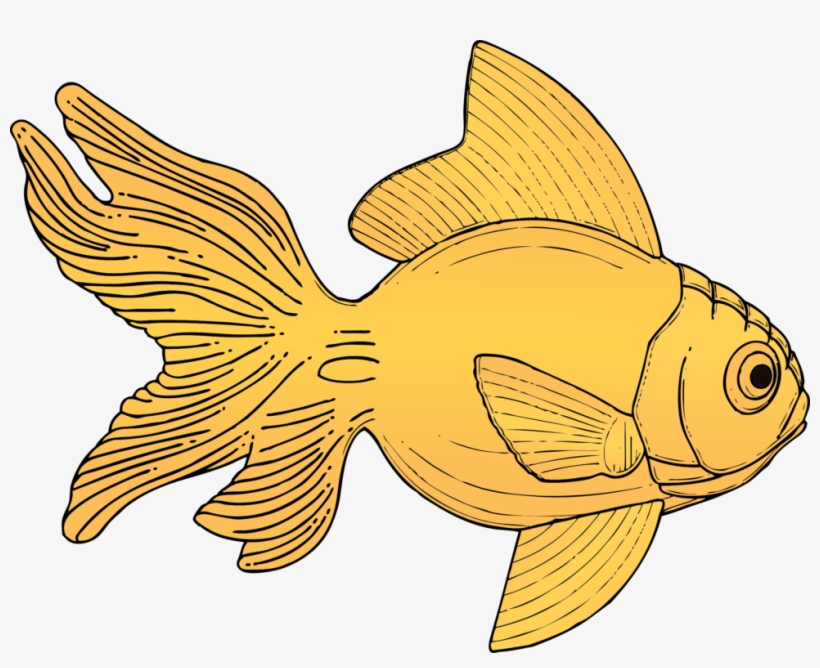Goldfish Drawing Mosaic Gold - Gold Fish Clip Art, transparent png download