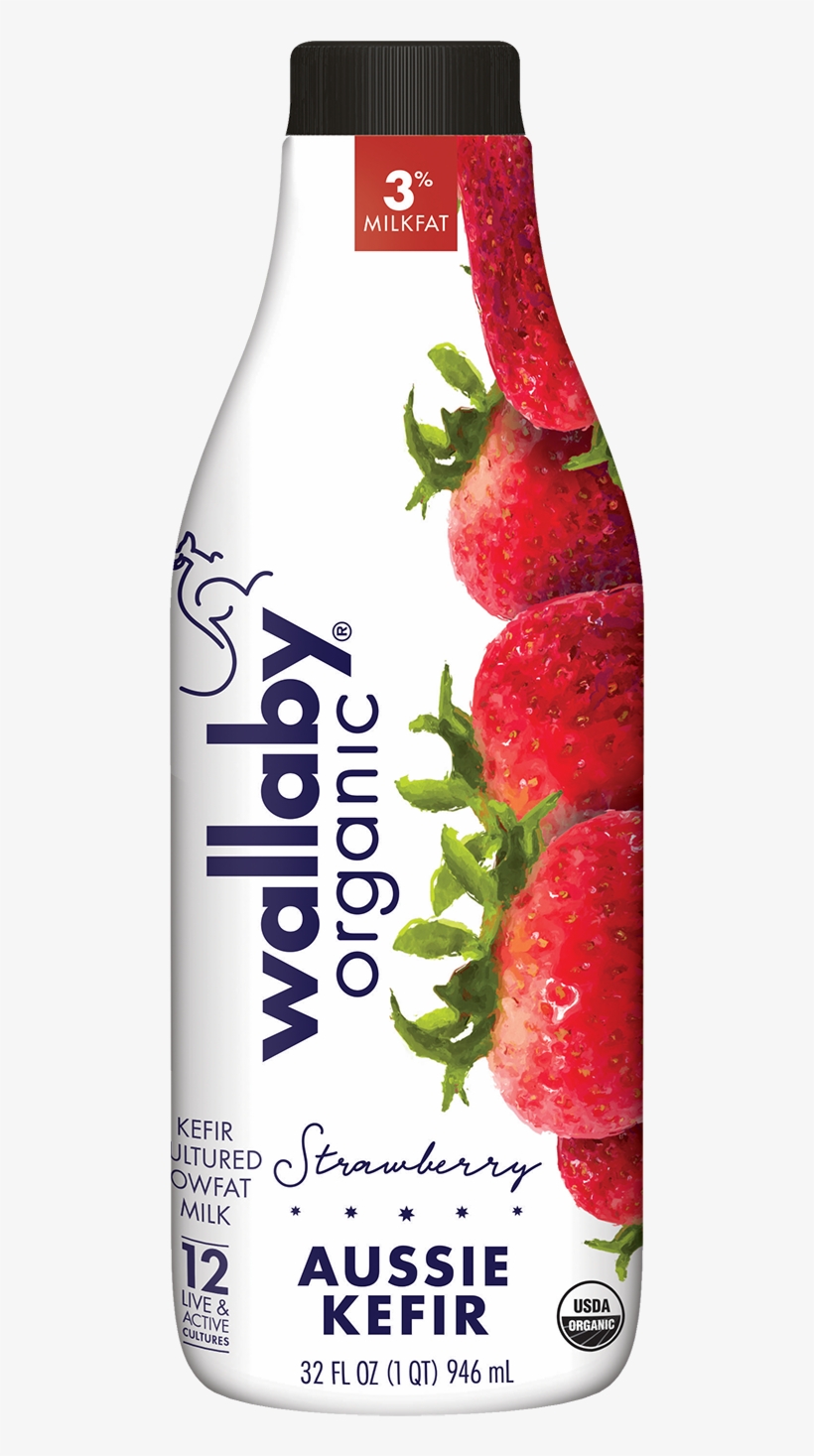 Wallaby Strawberry Organic Whole Milk Kefir - Wallaby Yogurt, transparent png download