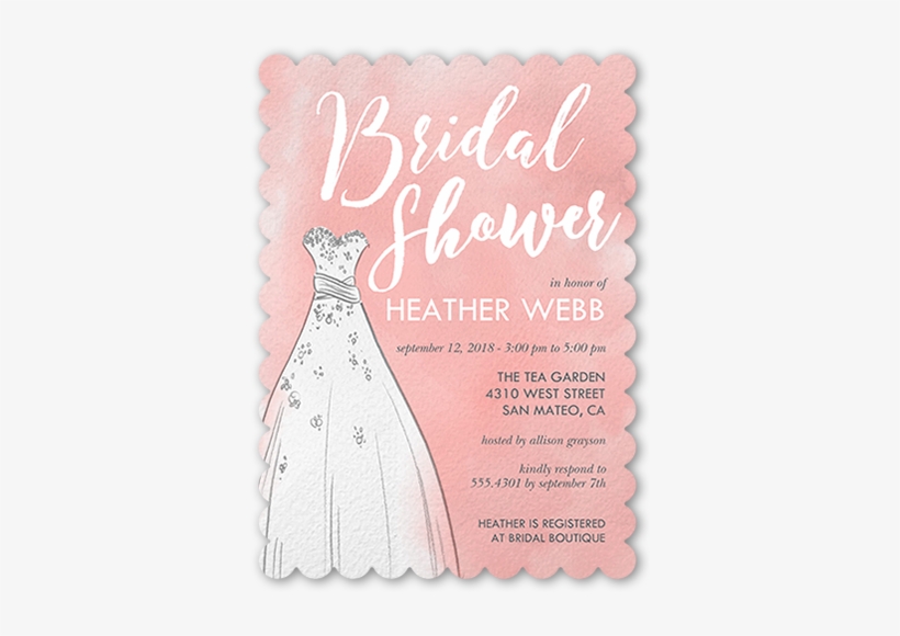 Watercolor Dress Stationery Card By Petite Lemon - Bridal Shower, transparent png download
