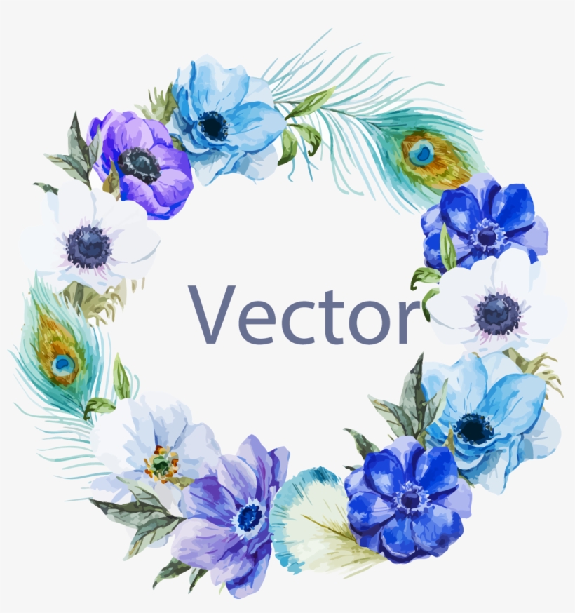 Painting Chic Illustration Blue Border Bohochic, transparent png download