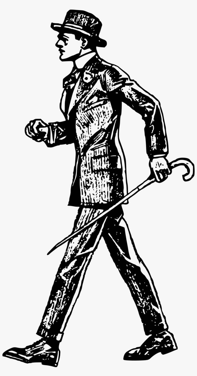 Man In Suit Walking Drawing, transparent png download