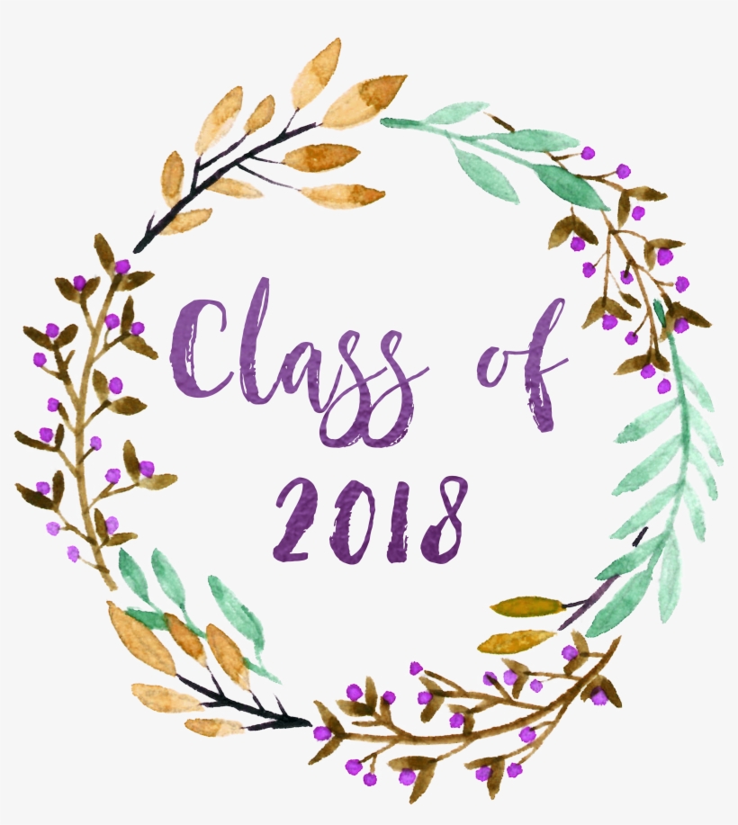 Elegant Purple Buds And Slender Leaves Watercolor Wreath - Transparent Watercolor Graduation, transparent png download