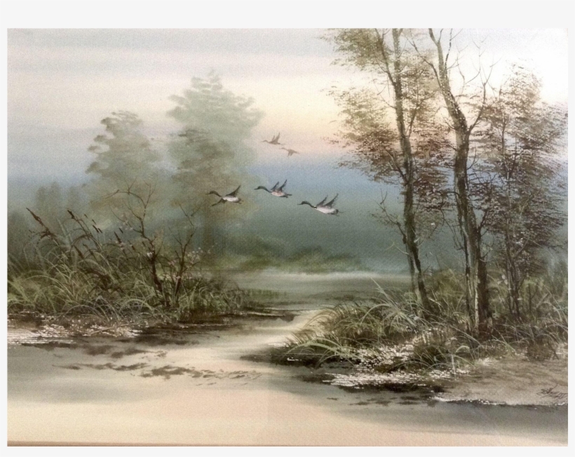 Surachai Promsuntisit Ead, Mallard Ducks In Flight - Watercolor Painting, transparent png download
