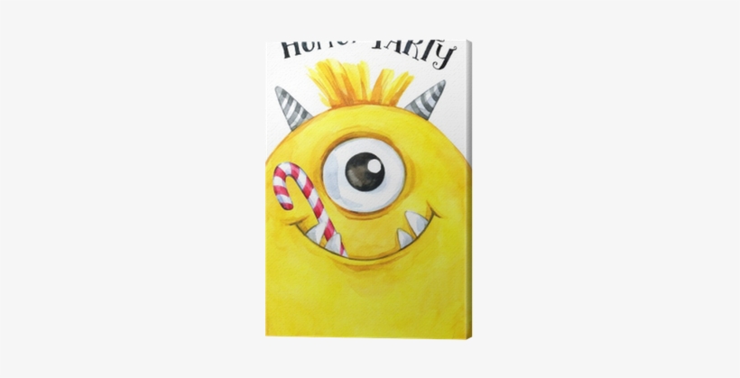 Watercolor Head Of A Monster With Sweets In The Mouth - Piirretyt Hirviöt, transparent png download