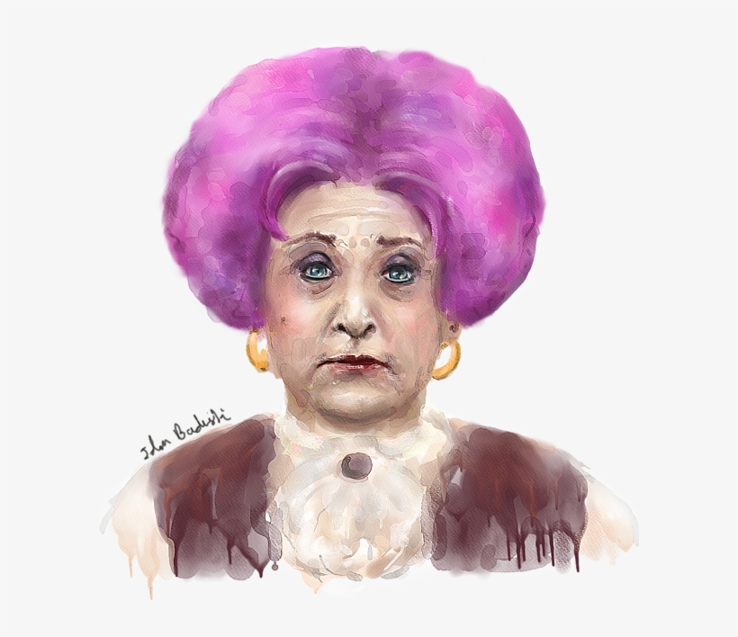Bleed Area May Not Be Visible - Crazy Pink Hair Old Lady, transparent png download
