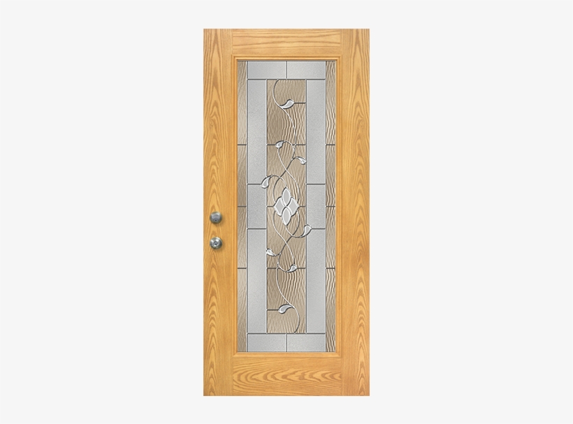 Decorative Glass - Transparent Glass Wooden Door, transparent png download