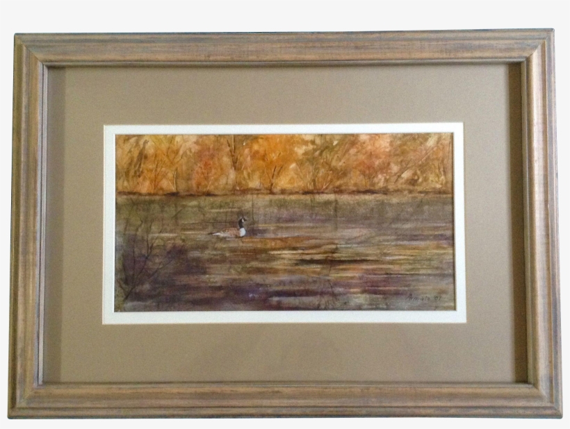 Armato, Canadian Goose On A Pond In Autumn, Signed - Picture Frame, transparent png download
