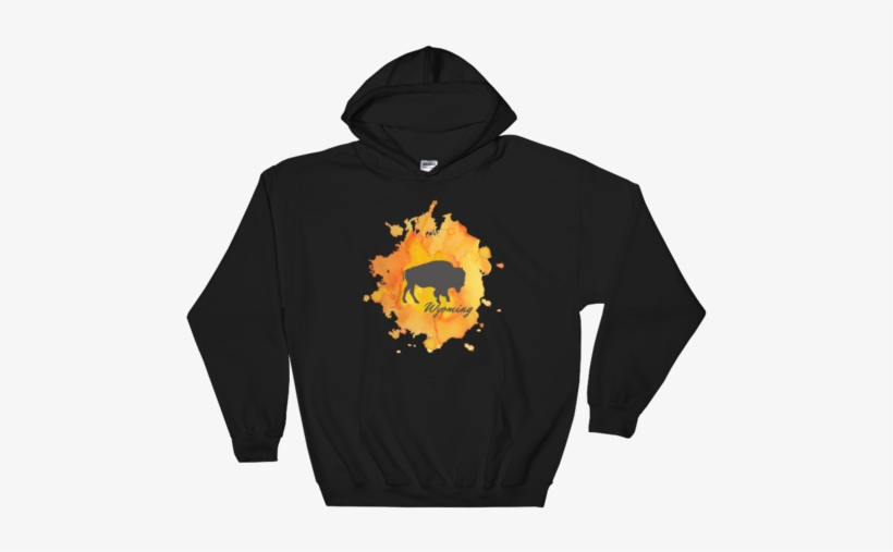 Wyoming Watercolor Burst Bison Hoodie - Revolution Will Not Be Televised Shirt, transparent png download