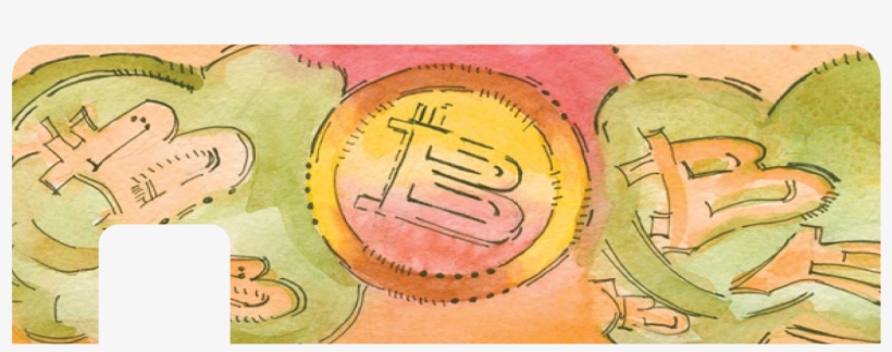 Bitcoin Watercolor - Cartoon, transparent png download