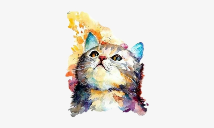 Pintura De Gatos A Acuarela, transparent png download