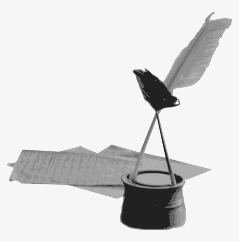 Paper Inkwell Quill Pens Feather - Quill, transparent png download