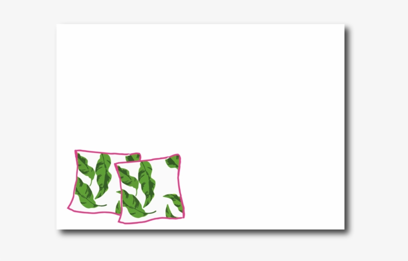 Flat Notecard Printed Notecard Banana Leaves Pillows - Katie Kime Banana Leaves Tray, transparent png download