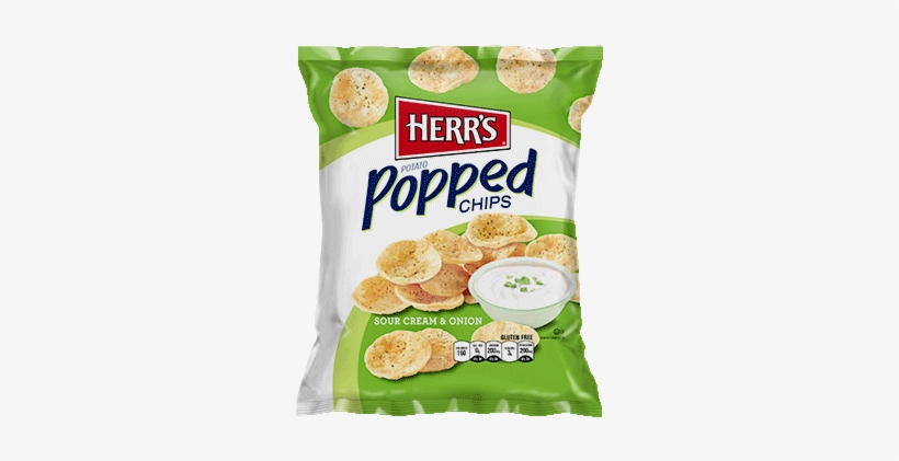 Herr's ® Sour Cream & Onion Popped Chips - Herr's Popped Chips, transparent png download
