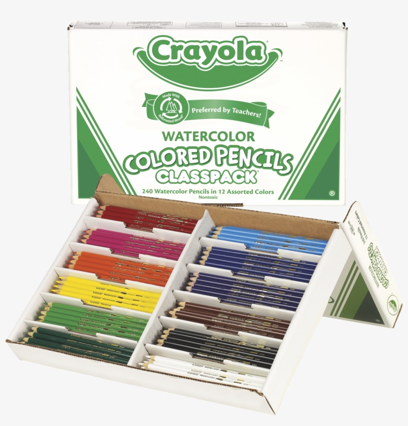 Crayola Non-toxic Watercolor Colored Pencil Classpack - Crayola Watercolor Pencils, transparent png download
