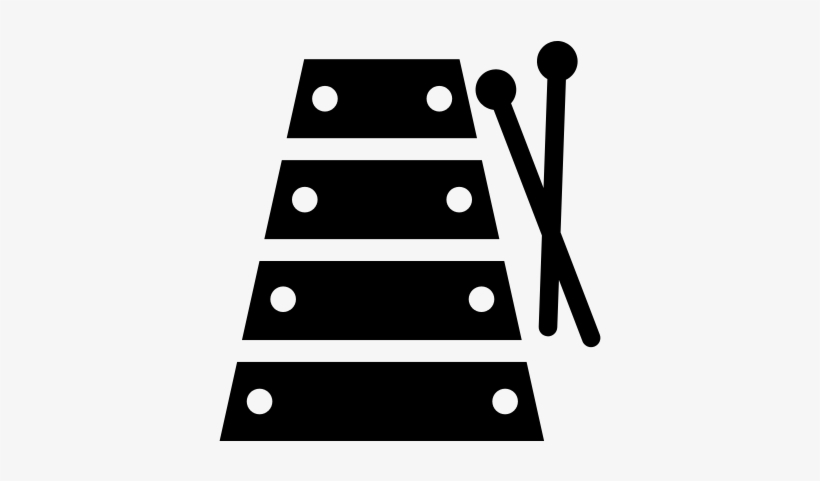 Xylophone Silhouette With Sticks Vector - Xylophone Silhouette Png, transparent png download