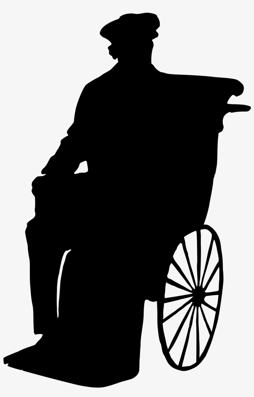 Big Image - Old Man Wheelchair Silhouette, transparent png download