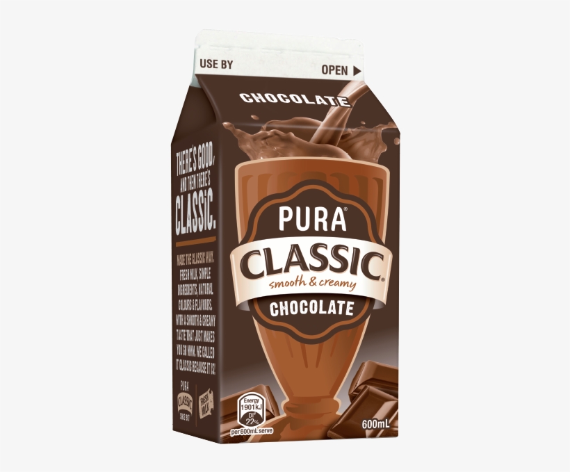 Pura Classic Cholocate Milk 600ml - Pura Classic Strawberry Milk, transparent png download