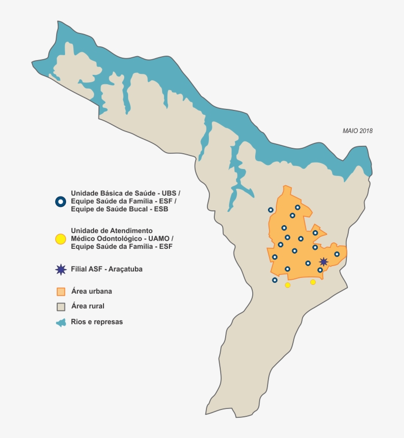 Mapa Aracatuba 05 2018 - Map, transparent png download