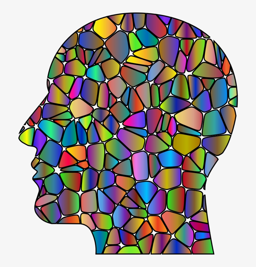 Man Head Tiles Polyprismatic Var - Stained Glass, transparent png download