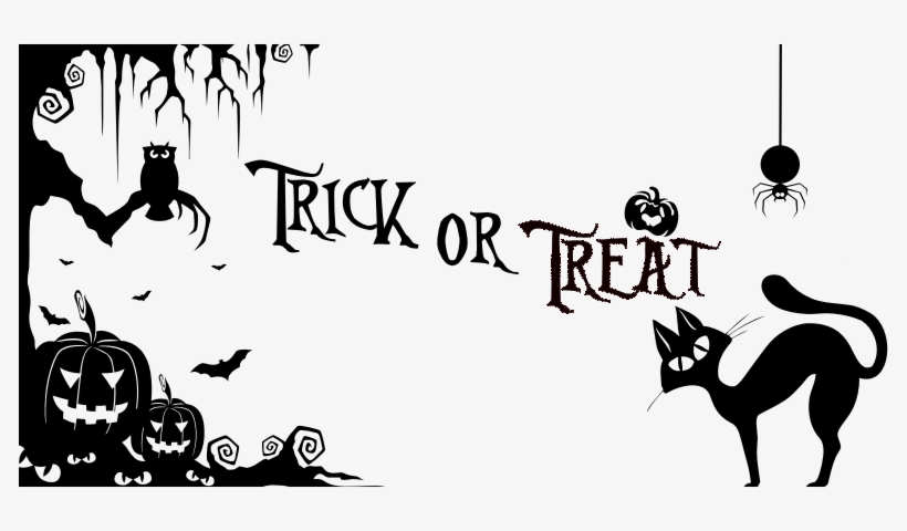 Trick Or Treat Halloween Silhouette From Openclipart - Trick Or Treat, transparent png download