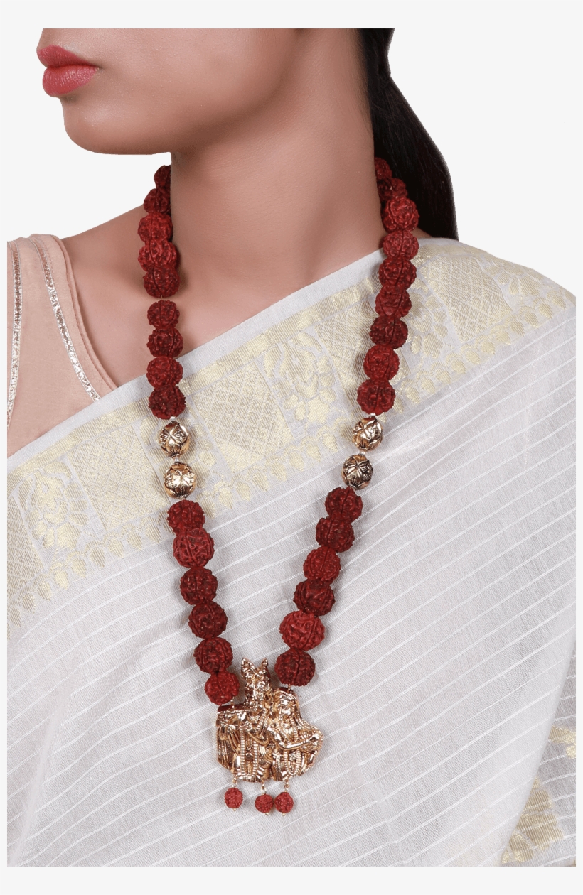 Buy Radha Krishna Rudraksh Gold Plated Necklace And - Jewellery In Radha Krishna, transparent png download