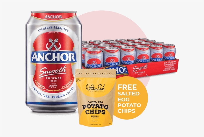 1 Carton Free Potato Chips - Anchor Beer Malaysia, transparent png download