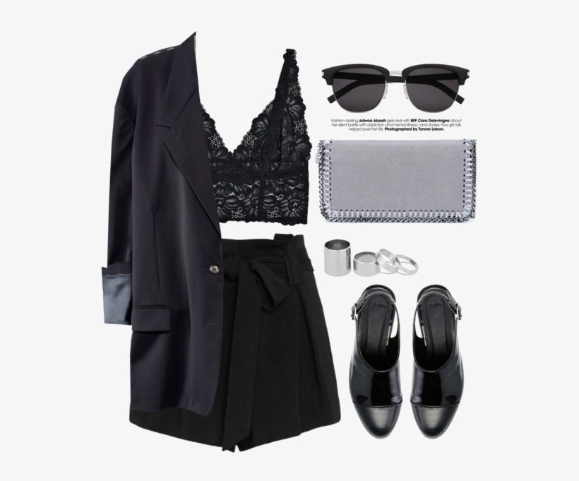 Fashion Shorts Clothing Black Suit With Women Clipart - Fashion, transparent png download