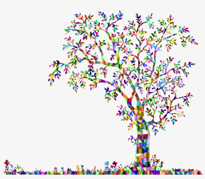 This Free Icons Png Design Of Low Poly Chromatic Tree, transparent png download