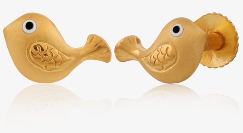 Adorable Golden Fish Earrings - Wood, transparent png download