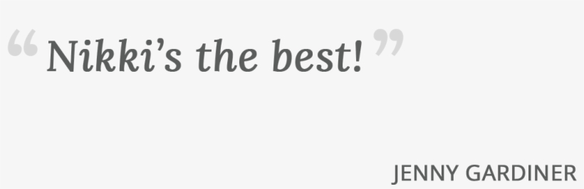 Praise For Nikki Busch Editing From Author Jenny Gardiner - Monochrome, transparent png download