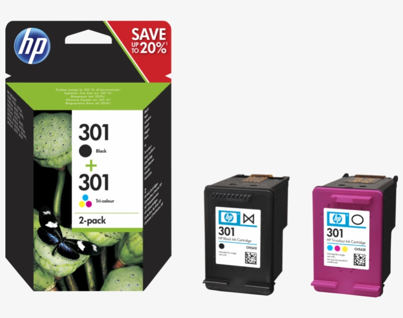 Hp 301 Ink Cartridge Combo 2-pack - Hp 301 Cartridge India, transparent png download